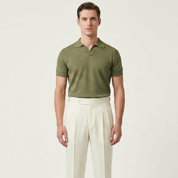 V Collar Polo Shirt