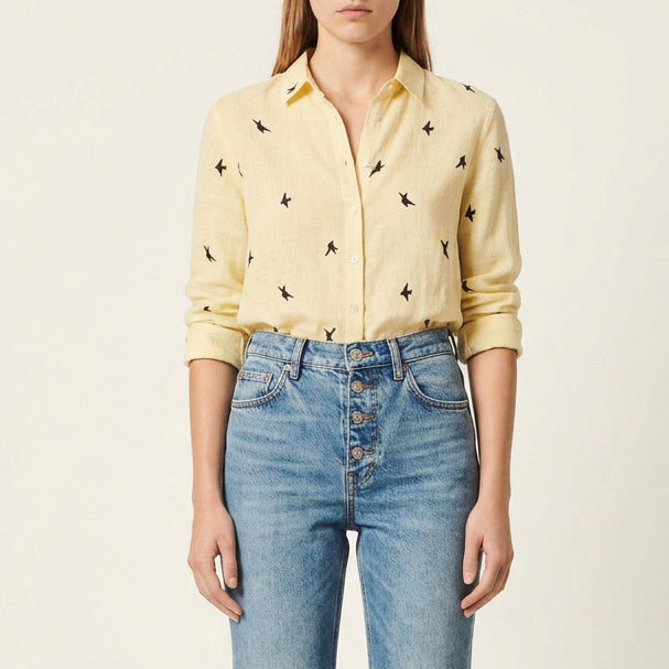Half Sleeve V-Neck Casual Women Blouse