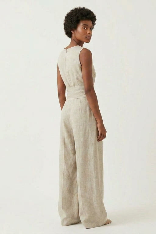 Sleeveless Blouse and Wide Leg Pants Set