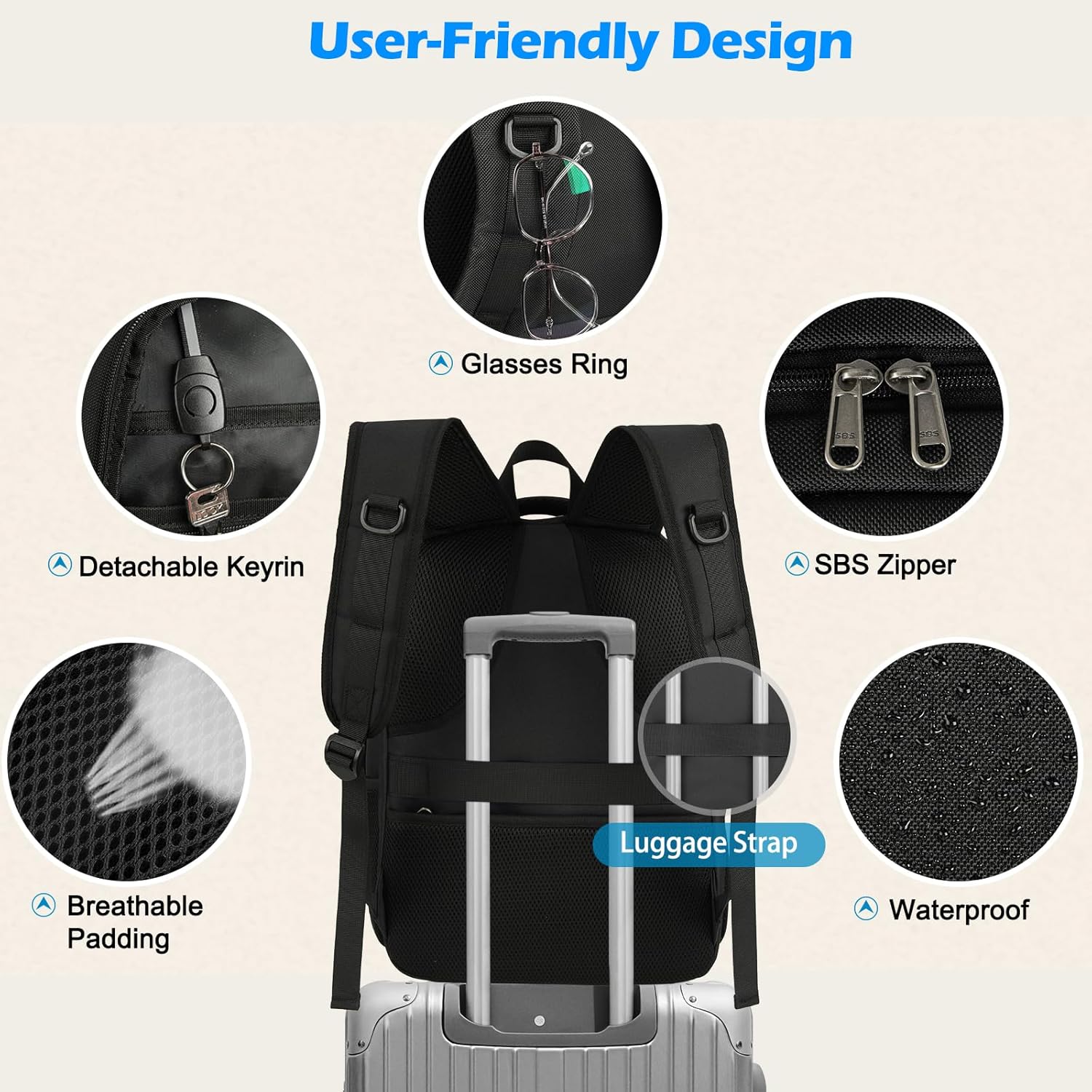 Waterproof USB Laptop Backpack With Lunch Compartment