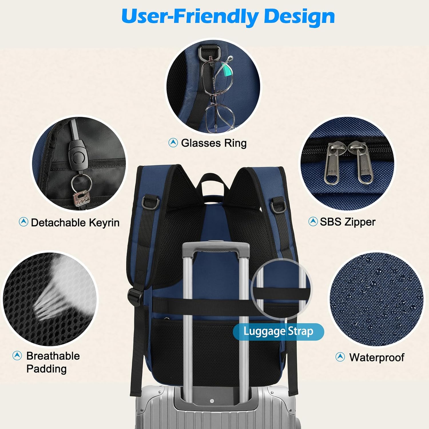 Waterproof USB Laptop Backpack With Lunch Compartment