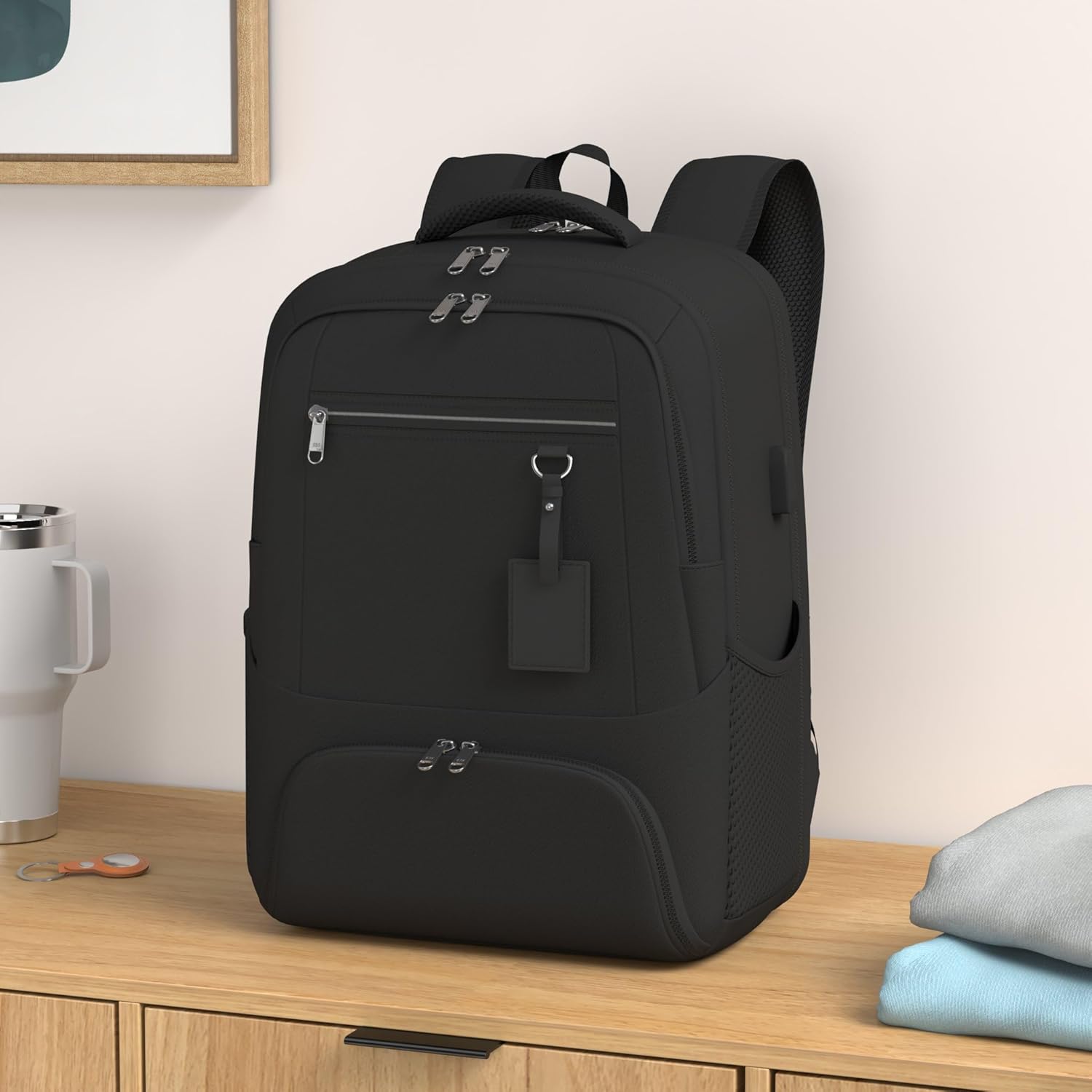 Waterproof USB Laptop Backpack With Lunch Compartment