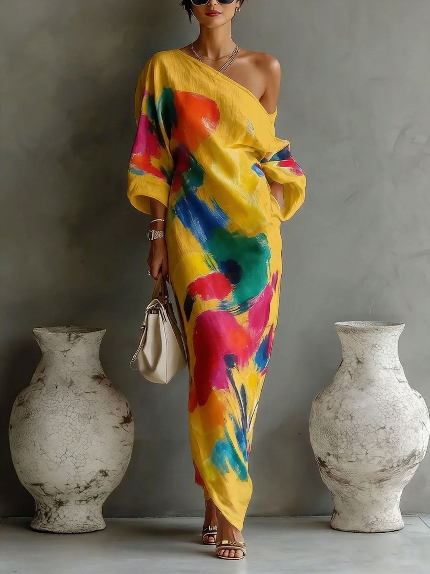 Grace Sullivan Abstract Print Maxi Dress