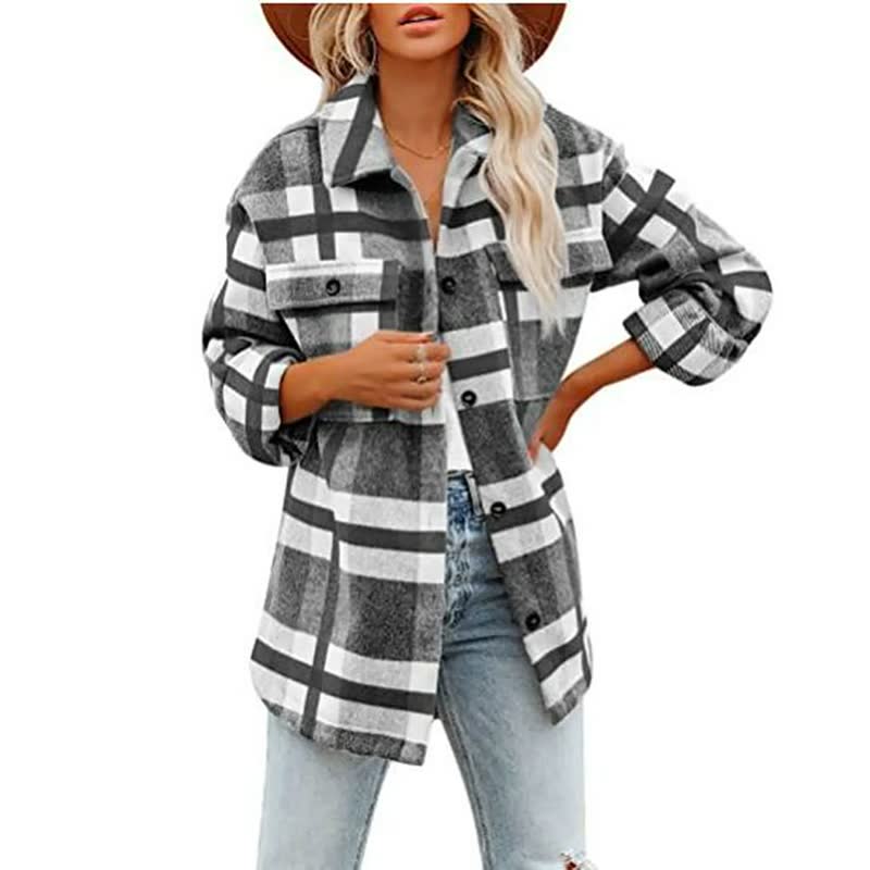 Checked Print Relaxed Fit Blouse