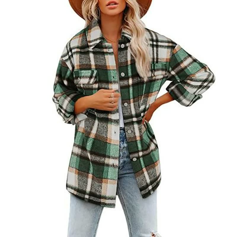 Checked Print Relaxed Fit Blouse