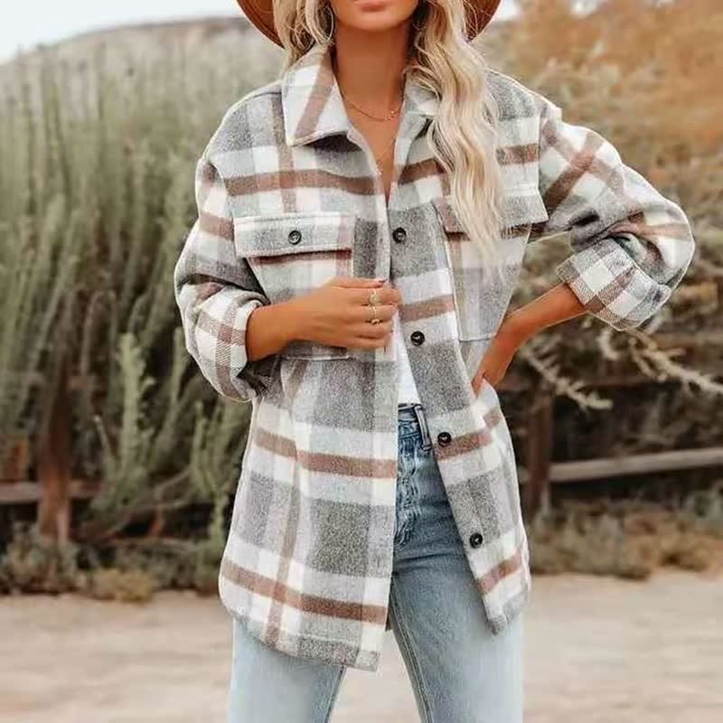 Checked Print Relaxed Fit Blouse