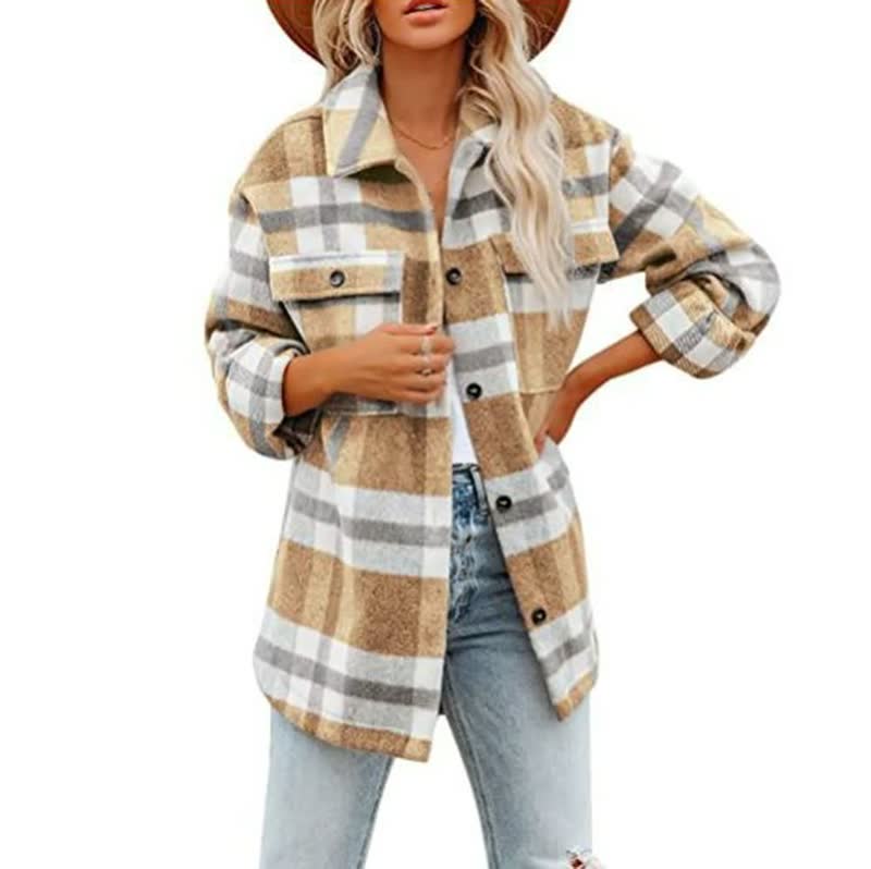 Checked Print Relaxed Fit Blouse