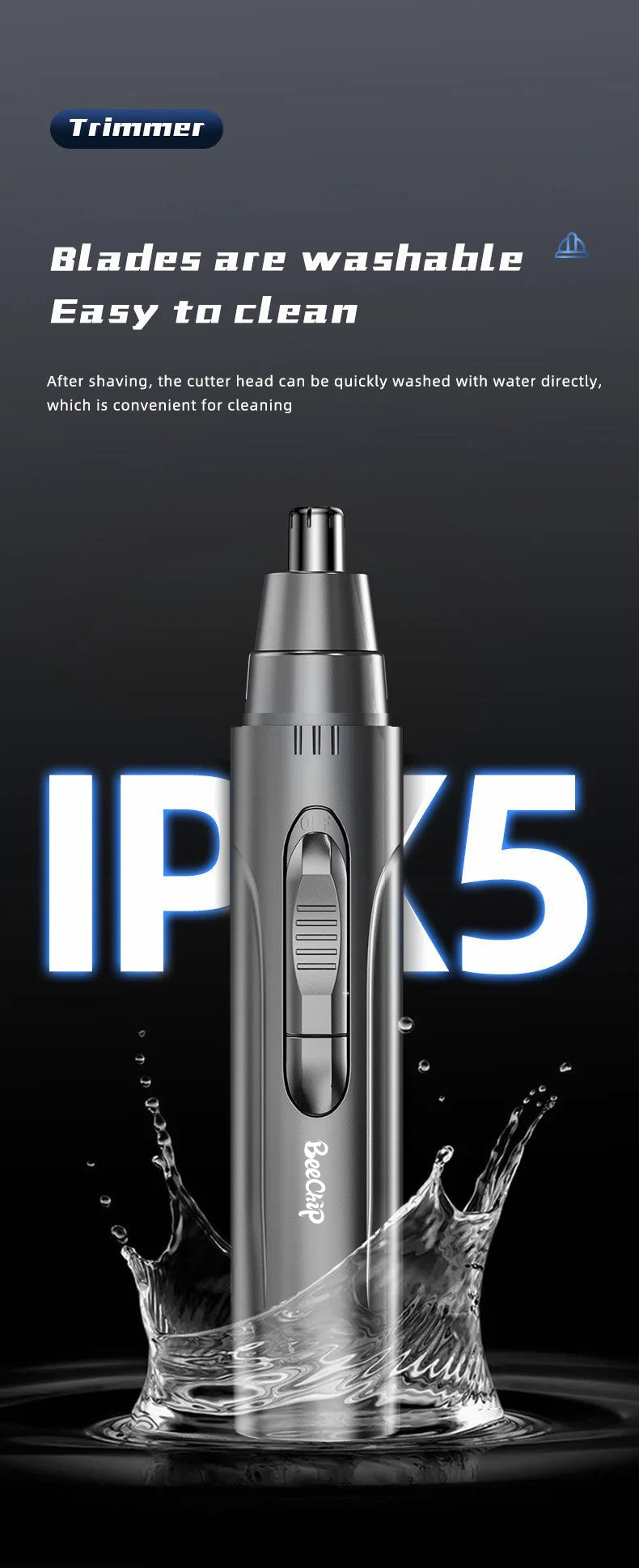 Rechargeable Painless Nose And Ear Trimmer