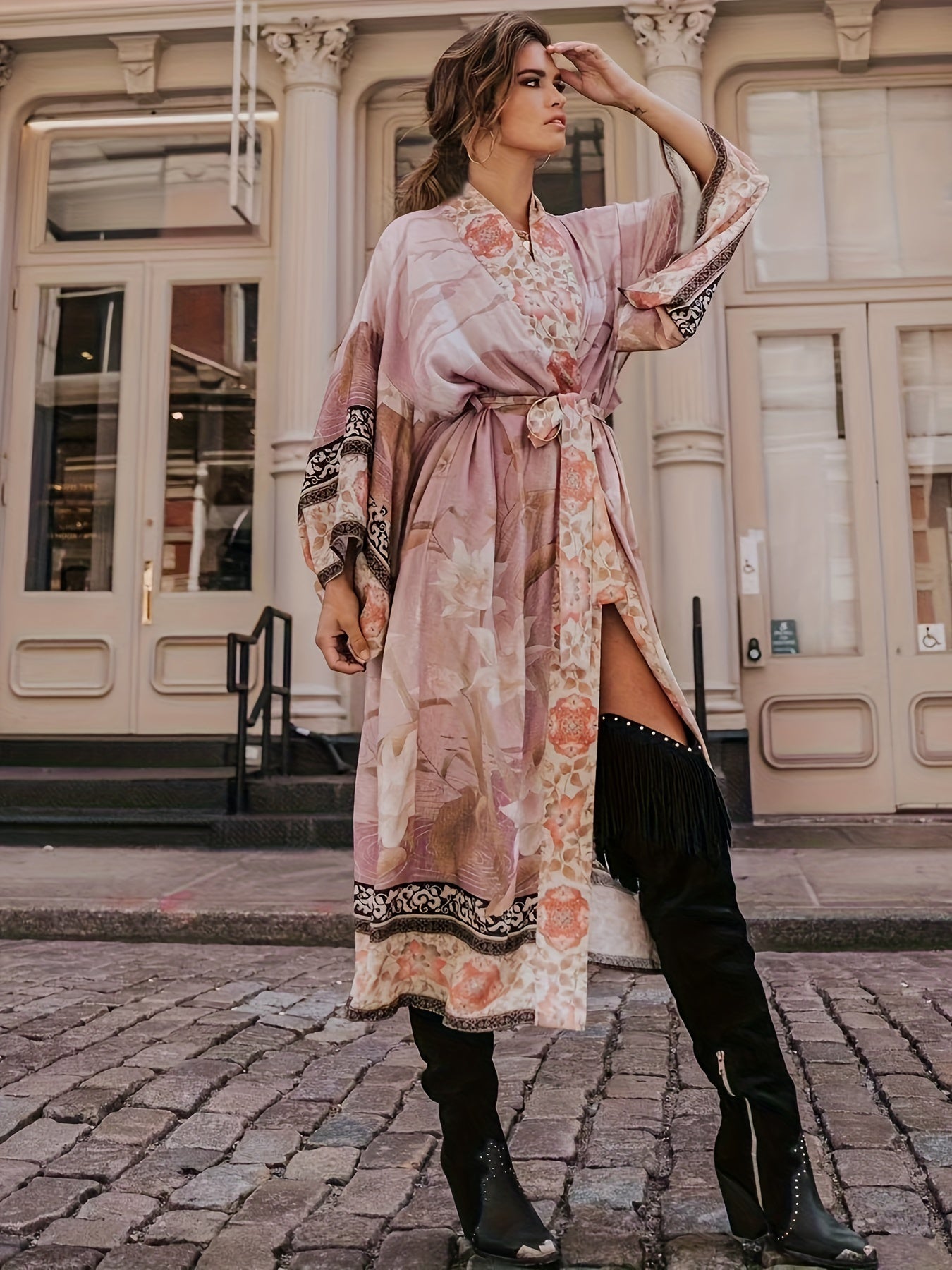 Floral Print Resort Kimono