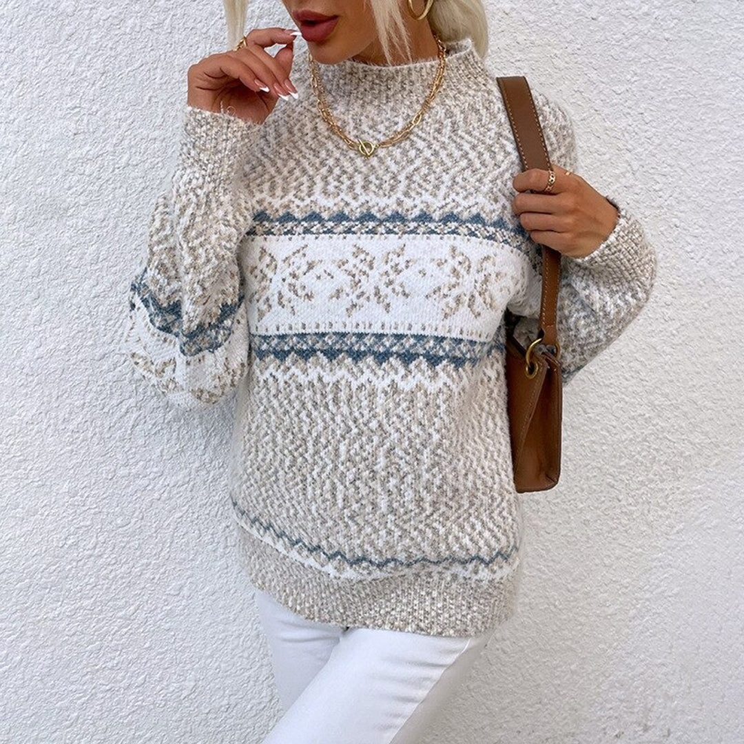 Snowflake Fair Isle Knit Pullover Sweater