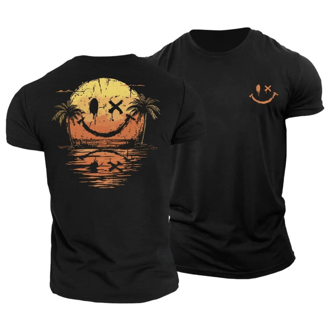 Sunset Smiley Graphic Relaxed Fit T Shirt