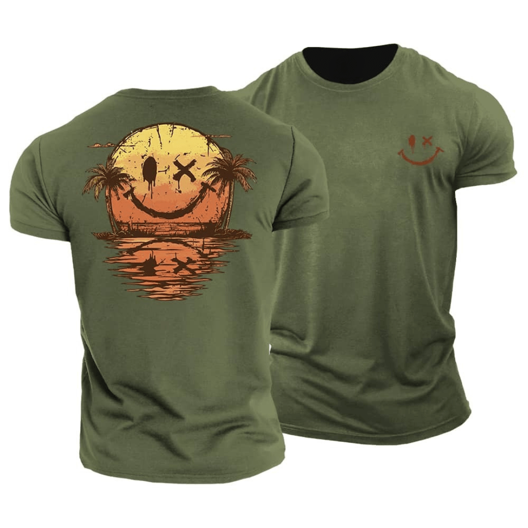 Sunset Smiley Graphic Relaxed Fit T Shirt