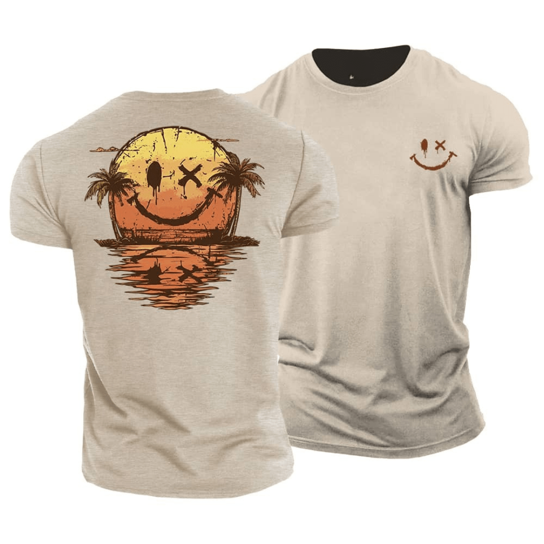 Sunset Smiley Graphic Relaxed Fit T Shirt