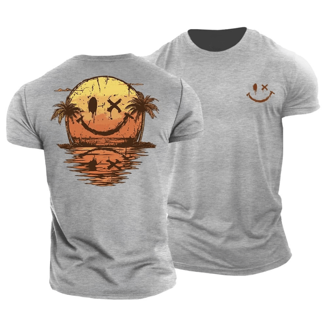 Sunset Smiley Graphic Relaxed Fit T Shirt