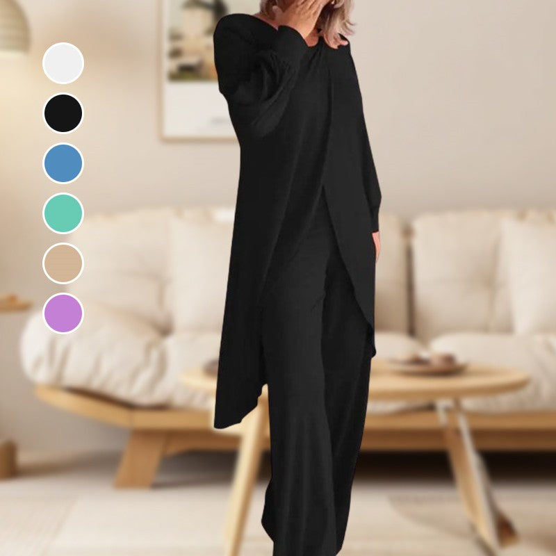 Two-Piece Set for Women - Soft Lightweight Top and Pants Outfit