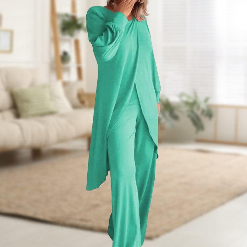 Two-Piece Set for Women - Soft Lightweight Top and Pants Outfit