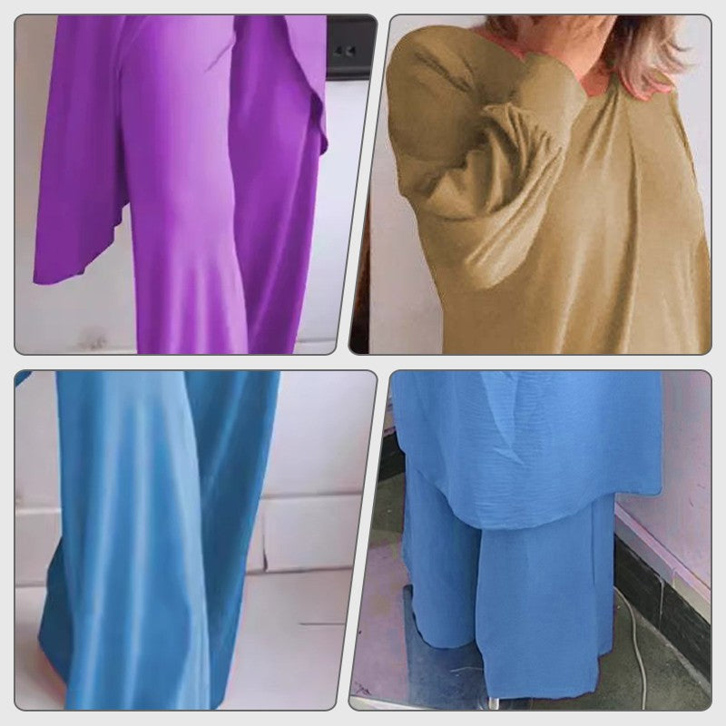 Two-Piece Set for Women - Soft Lightweight Top and Pants Outfit
