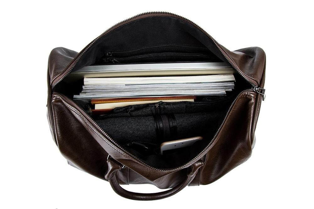 Large Capacity Lightweight Leather Travel Duffel