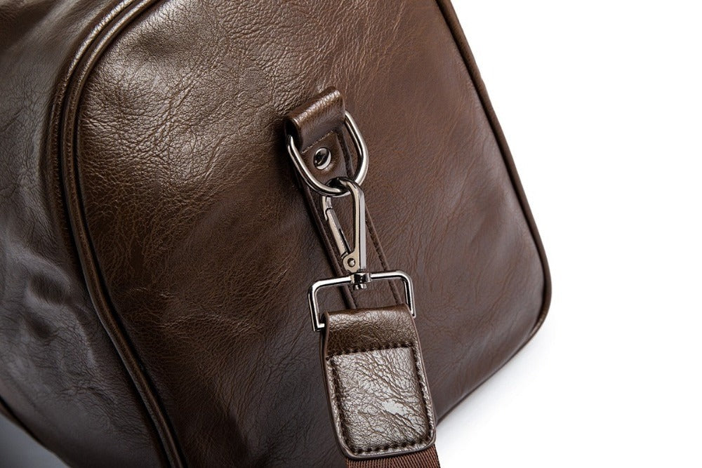 Large Capacity Lightweight Leather Travel Duffel