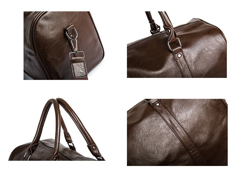 Large Capacity Lightweight Leather Travel Duffel