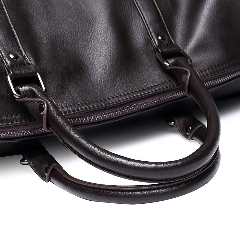 Large Capacity Lightweight Leather Travel Duffel
