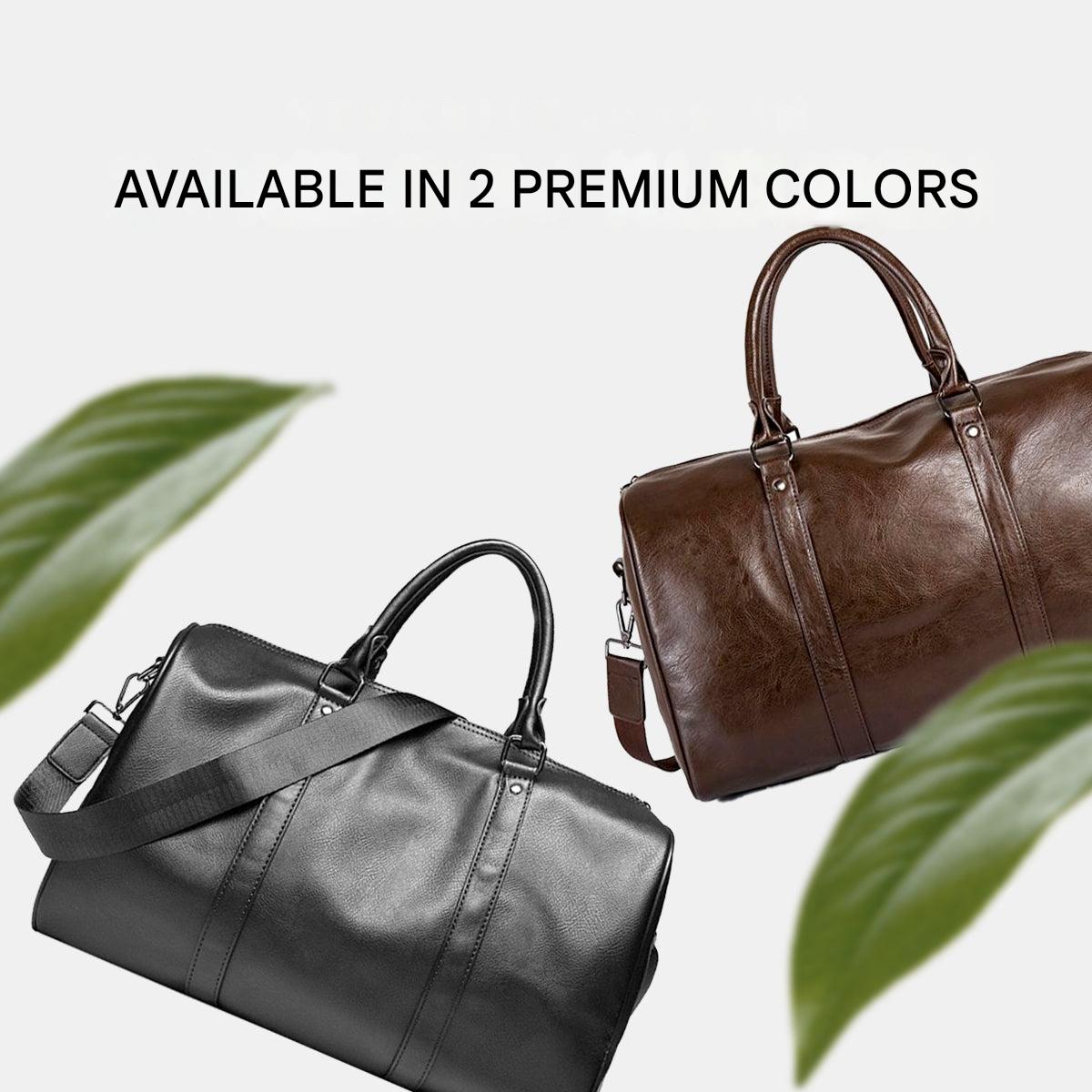 Large Capacity Lightweight Leather Travel Duffel