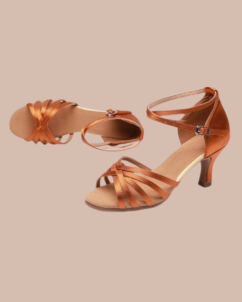 Women's Latin Dance Shoes with 5cm Heel and Satin Upper