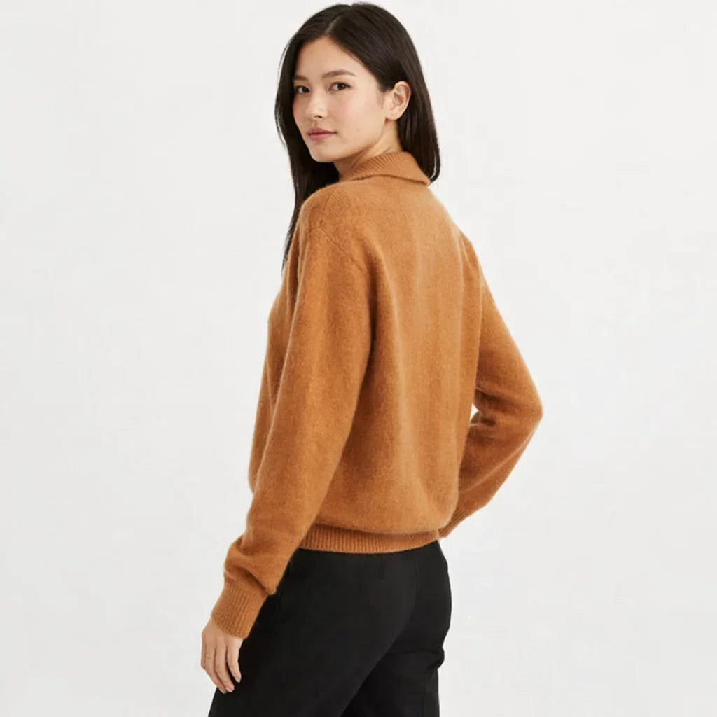 Asymmetrical Button Placket Knit Cardigan
