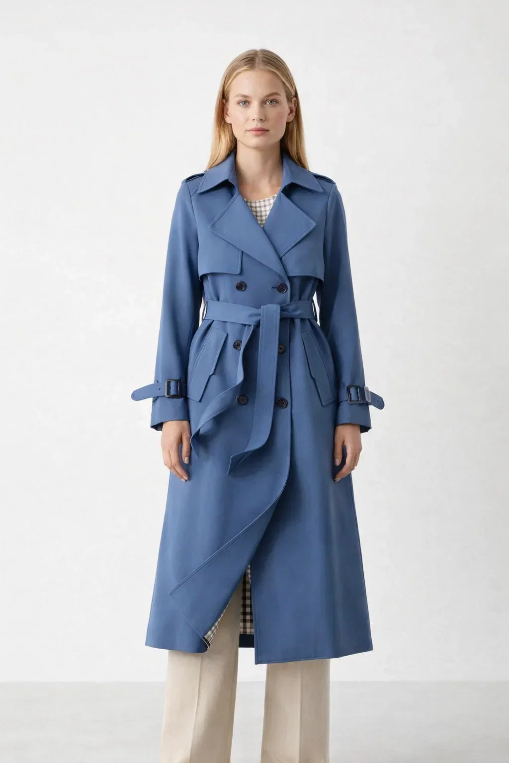Classic Belted Trench Coat for Women
