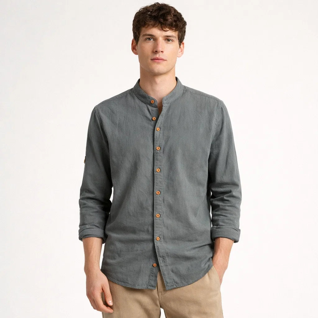 Linen Shirt | Long Sleeve Breathable Fit Men