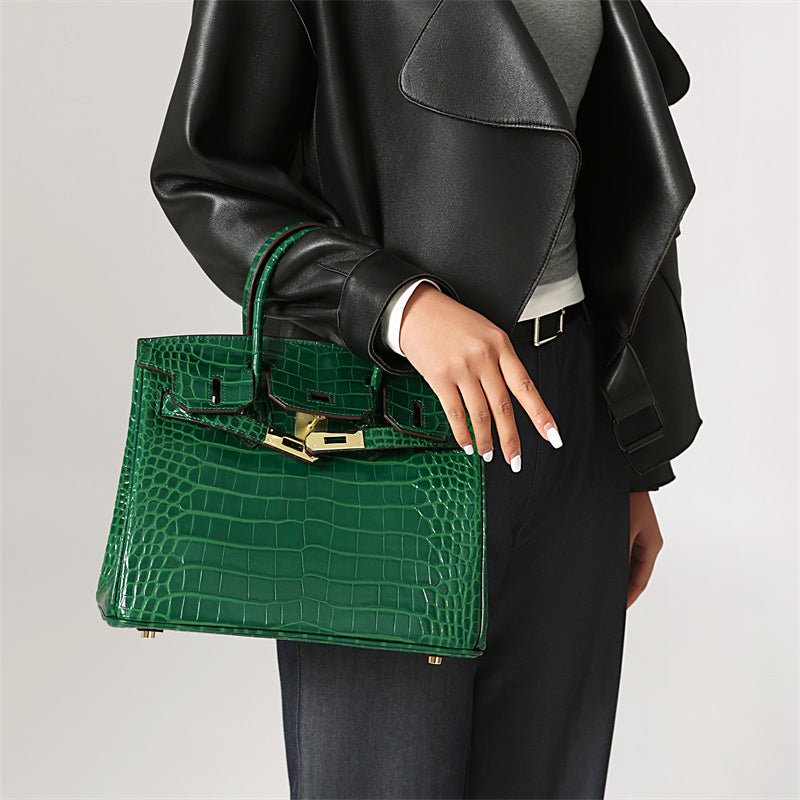 Leather Structured Shoulder Handbag