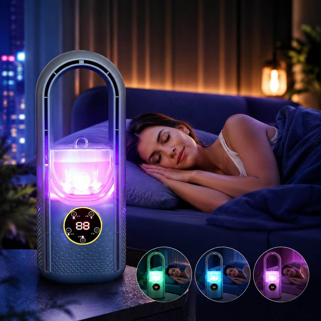 Bladeless Tower Fan with 6 Modes for Home and Office