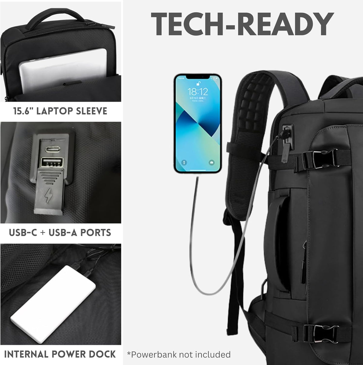 270-Degree Access USB-C Laptop Backpack