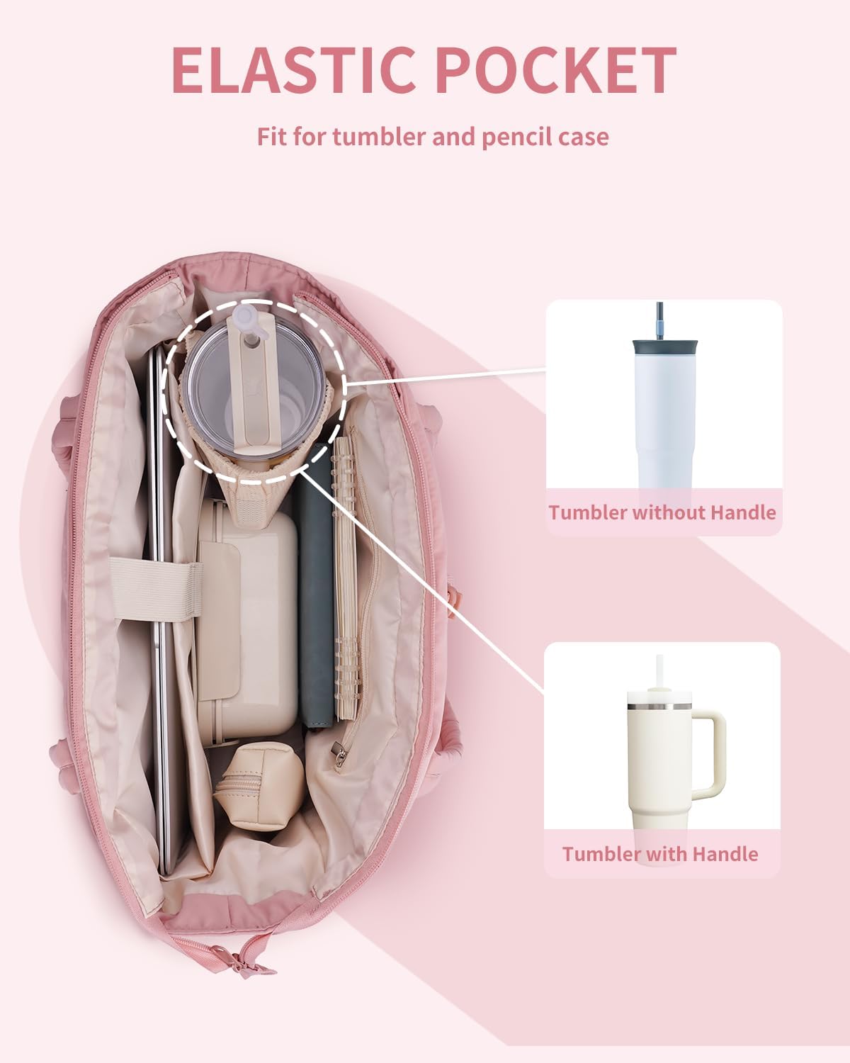 Quilted Puffer Tote Bag with Laptop Sleeve and Cup Holder