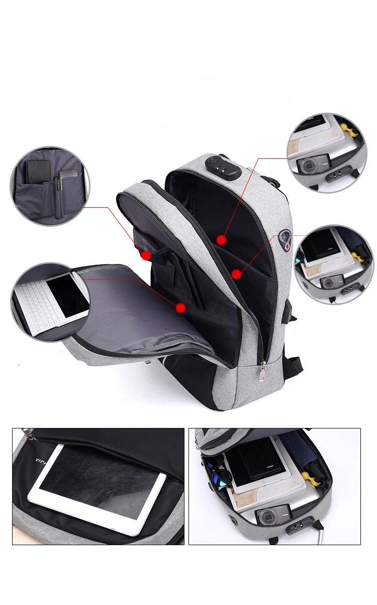 SafeCarry Water-Resistant Anti-Theft Backpack