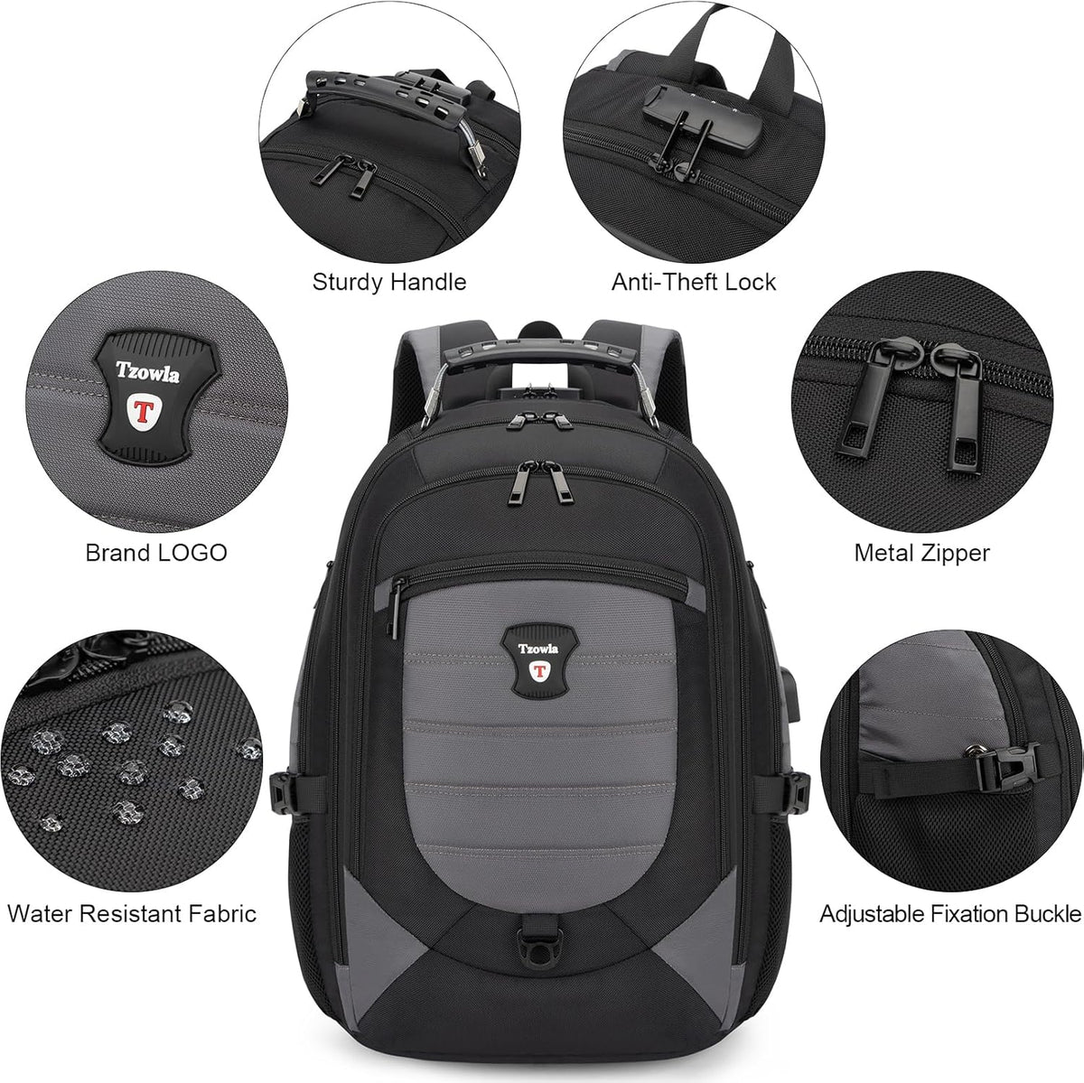 Anti-Theft USB Charging Laptop Backpack