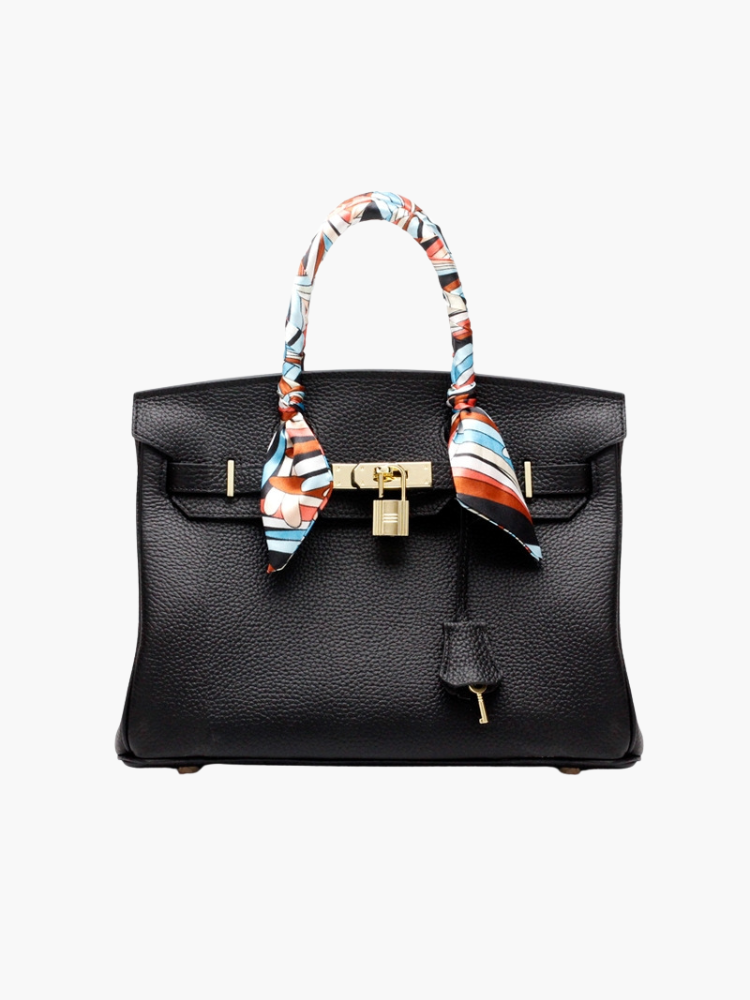 Leather Structured Shoulder Handbag