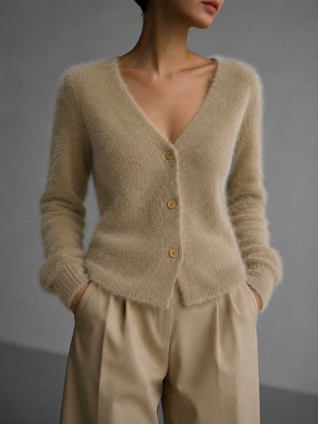 Oversized Button-Up Cardigan