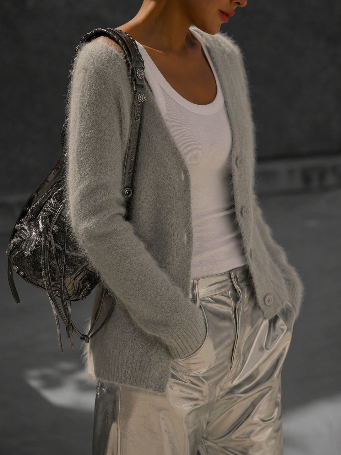 Oversized Button-Up Cardigan