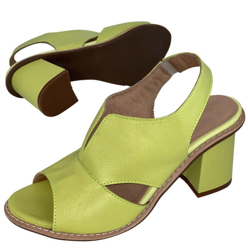 Genuine Leather Block Heel Comfort Sandals