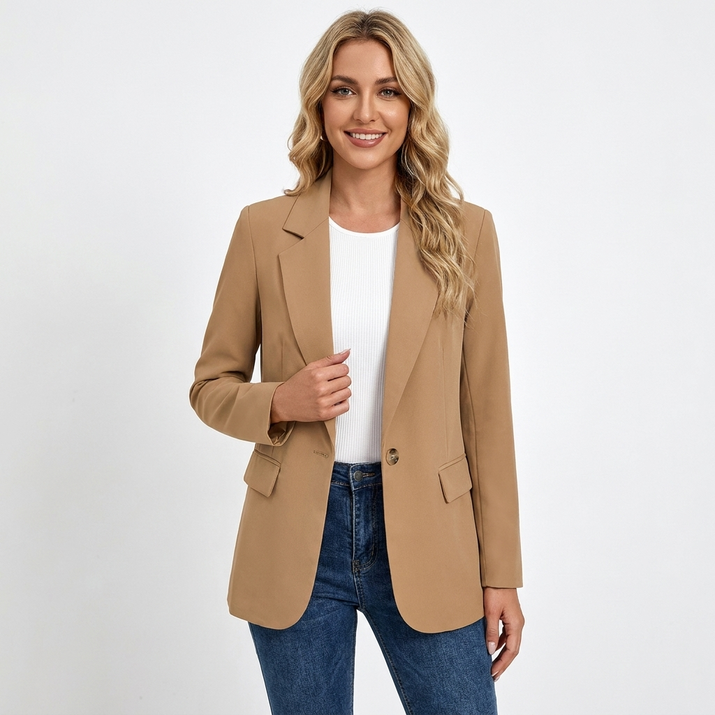 Tailored Notch Lapel Single-Breasted Blazer