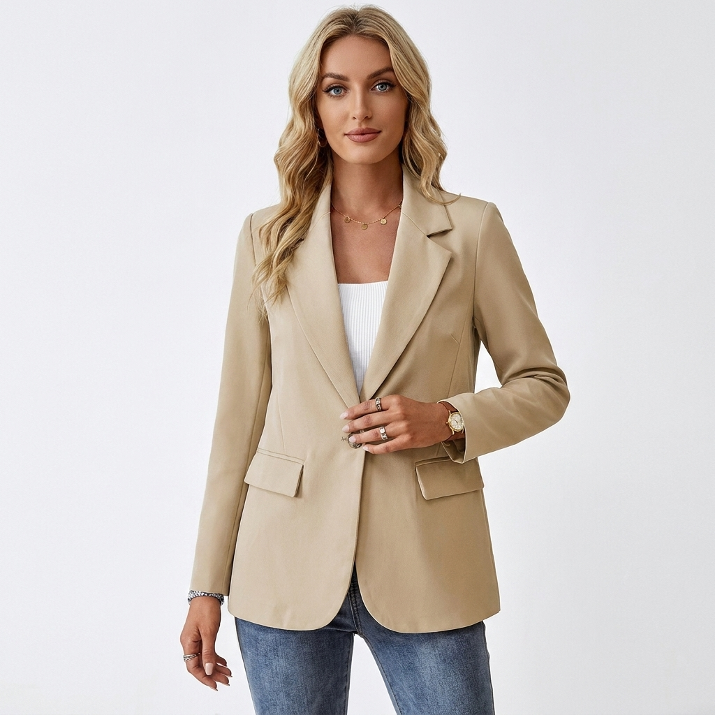 Tailored Notch Lapel Single-Breasted Blazer