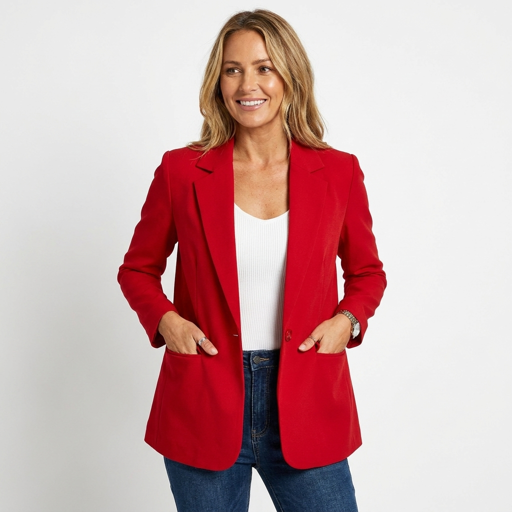 Tailored Notch Lapel Single-Breasted Blazer