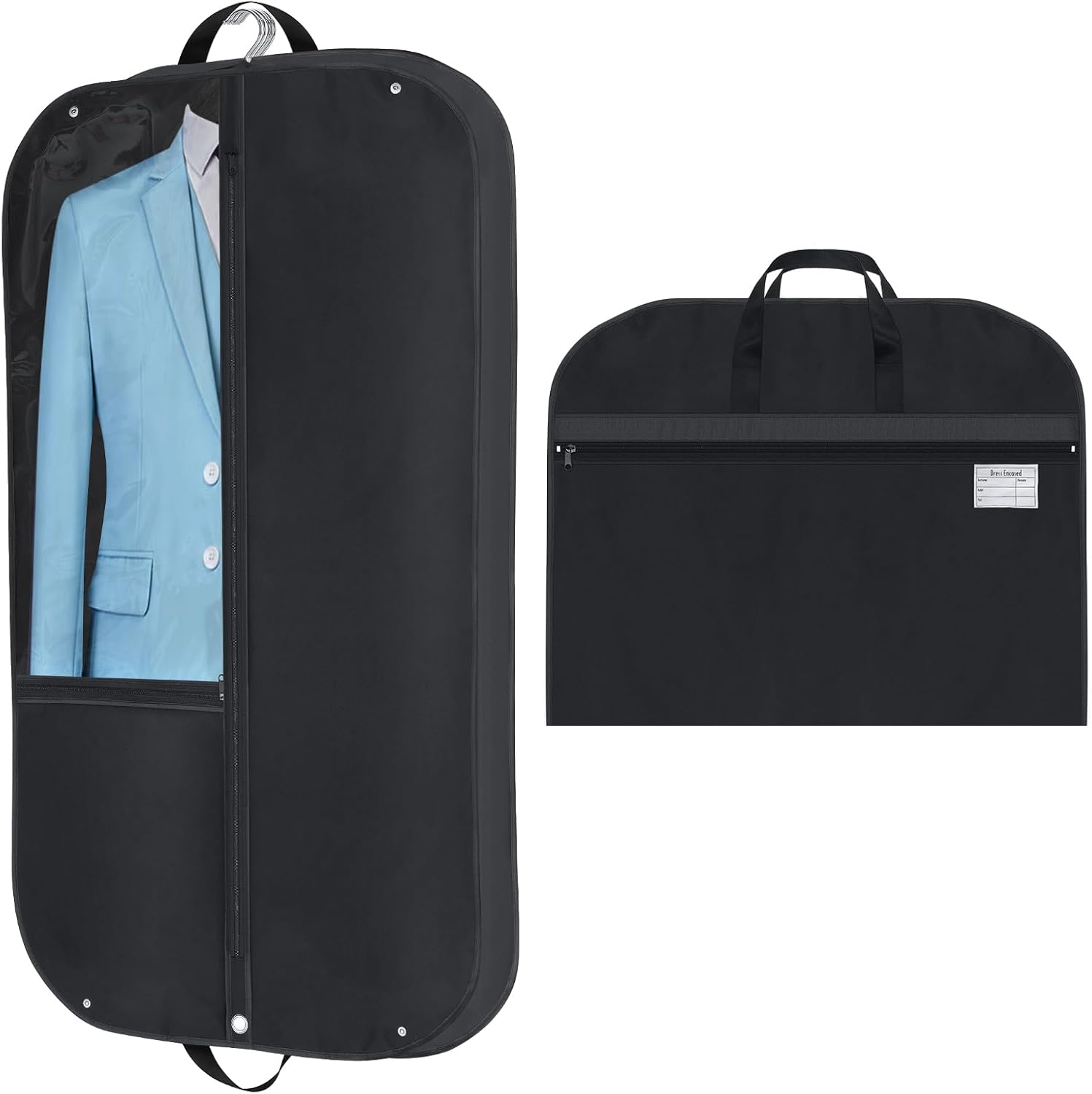 Waterproof Oxford Garment Bag 2-Pack | 43-Inch Suit Cover with Pockets