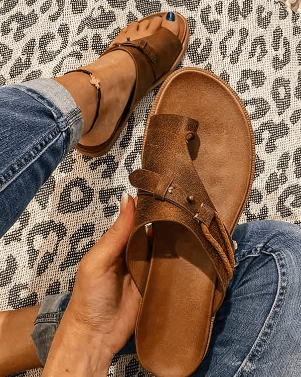 Minimalist Barefoot Flat Sandals With Ankle Strap