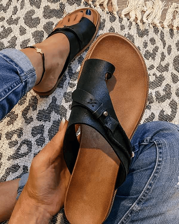 Minimalist Barefoot Flat Sandals With Ankle Strap