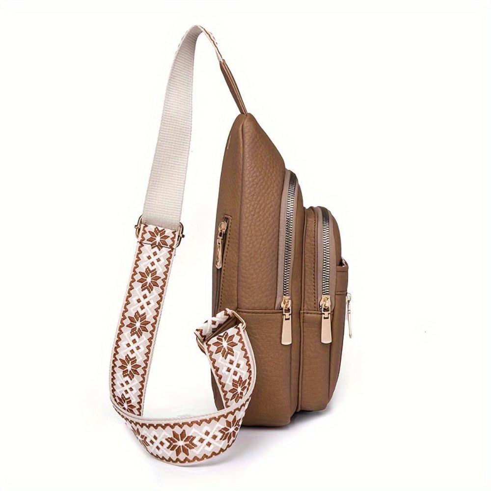 Vintage Style Leather Chest Crossbody Bag