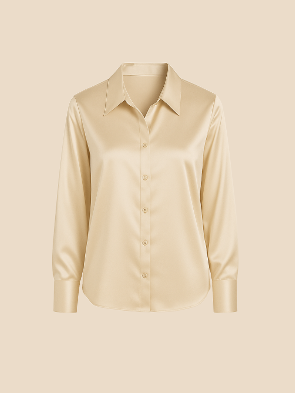 Adriana Button Blouse for Women – Long Sleeve Elegant Office Top
