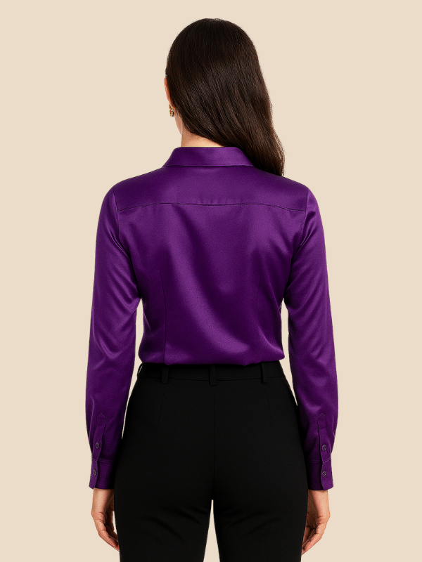 Adriana Button Blouse for Women – Long Sleeve Elegant Office Top