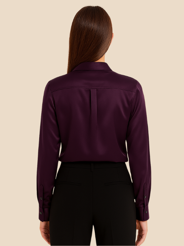 Adriana Button Blouse for Women – Long Sleeve Elegant Office Top